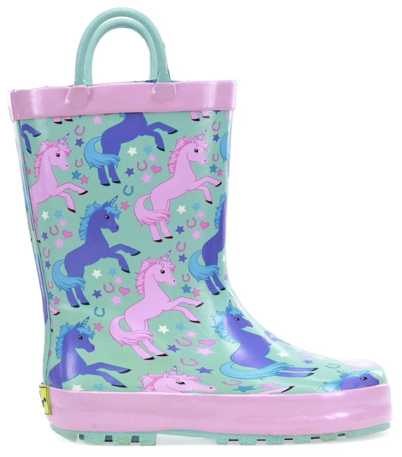 Western Chief girls Waterproof Printed Rain Boot , Lucky Unicorn ,2-3 Little Kid - Image 2
